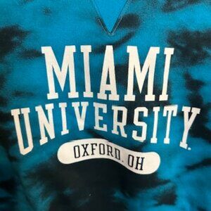 Miami University (Oxford, OH) Champion Tie-Dye Sweatshirt – Blue/Black – Size L